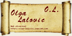 Olga Lalović vizit kartica